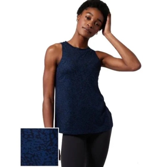Athleta Chi Tank Size Small Blue Animal Print Athletic Women's Top - Picture 1 of 9